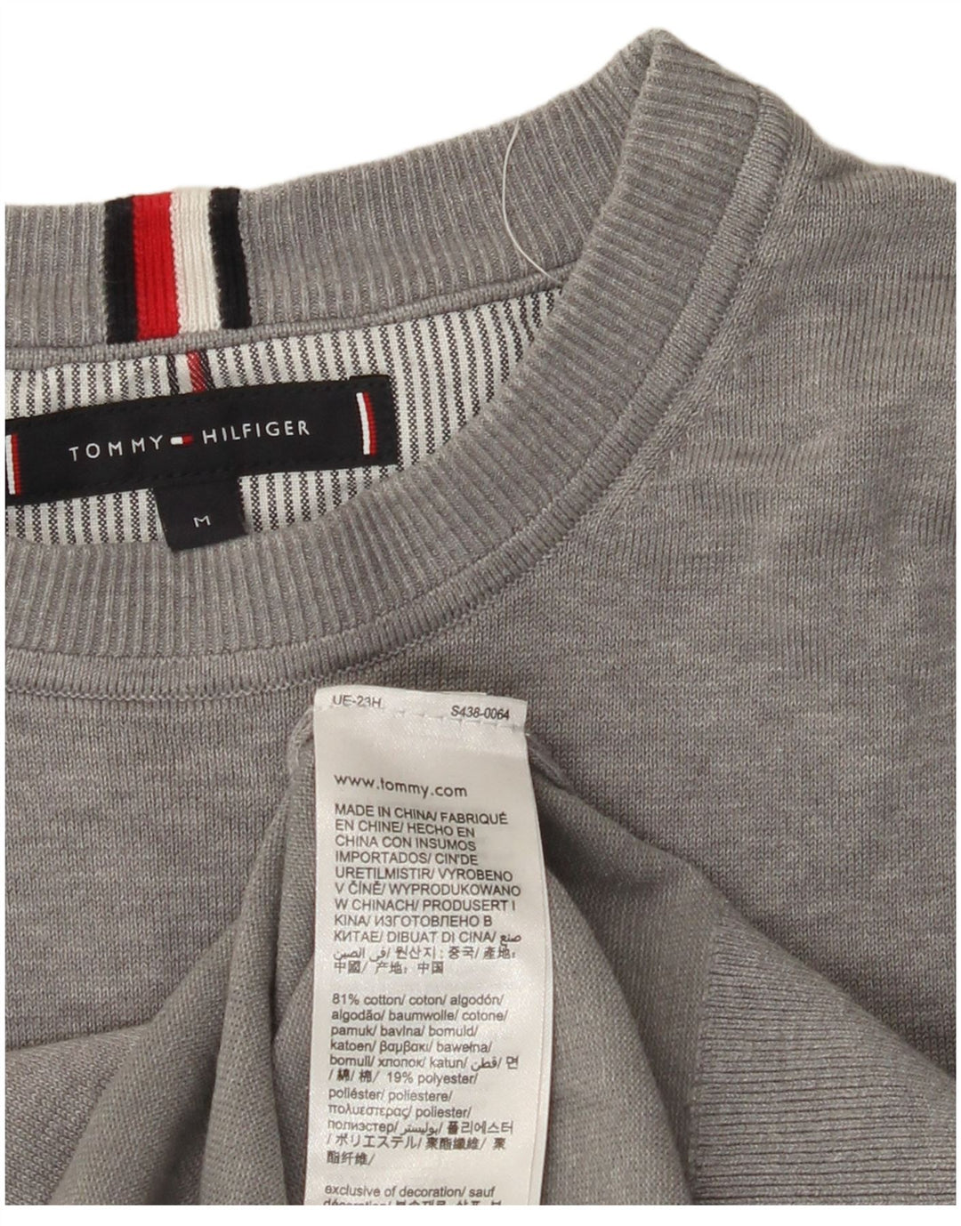 TOMMY HILFIGER Sudadera con capucha para hombre Gris medio Algodón