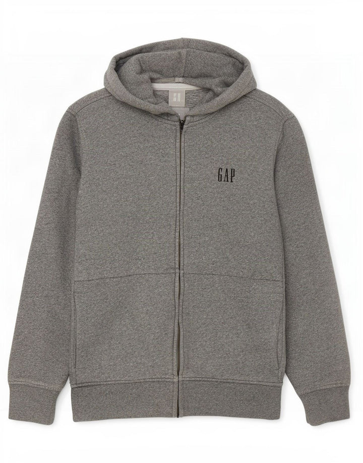 Gap - Sudadera con capucha y cremallera para hombre, talla pequeña, algodón moteado gris