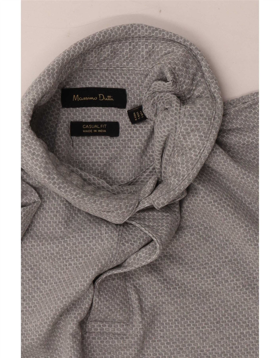 Massimo Dutti Polo Casual Fit Hombre Gris Grande