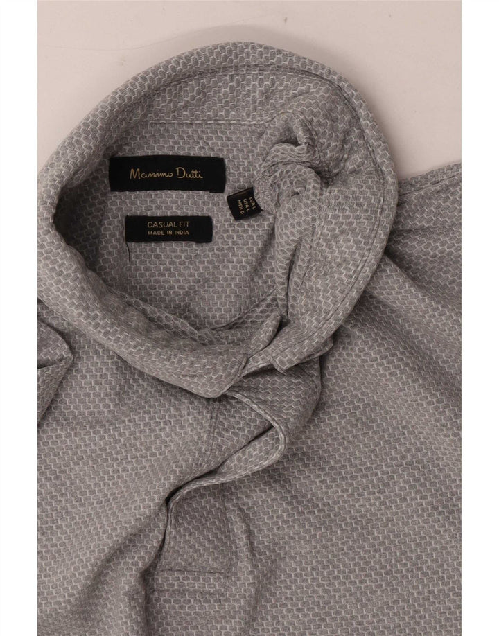 Massimo Dutti Polo Casual Fit Hombre Gris Grande