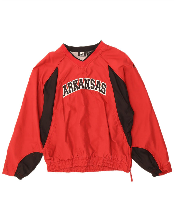 Starter Sudadera con gráfico gráfico para hombre, chaqueta superior de chándal con bloques de color rojo medio