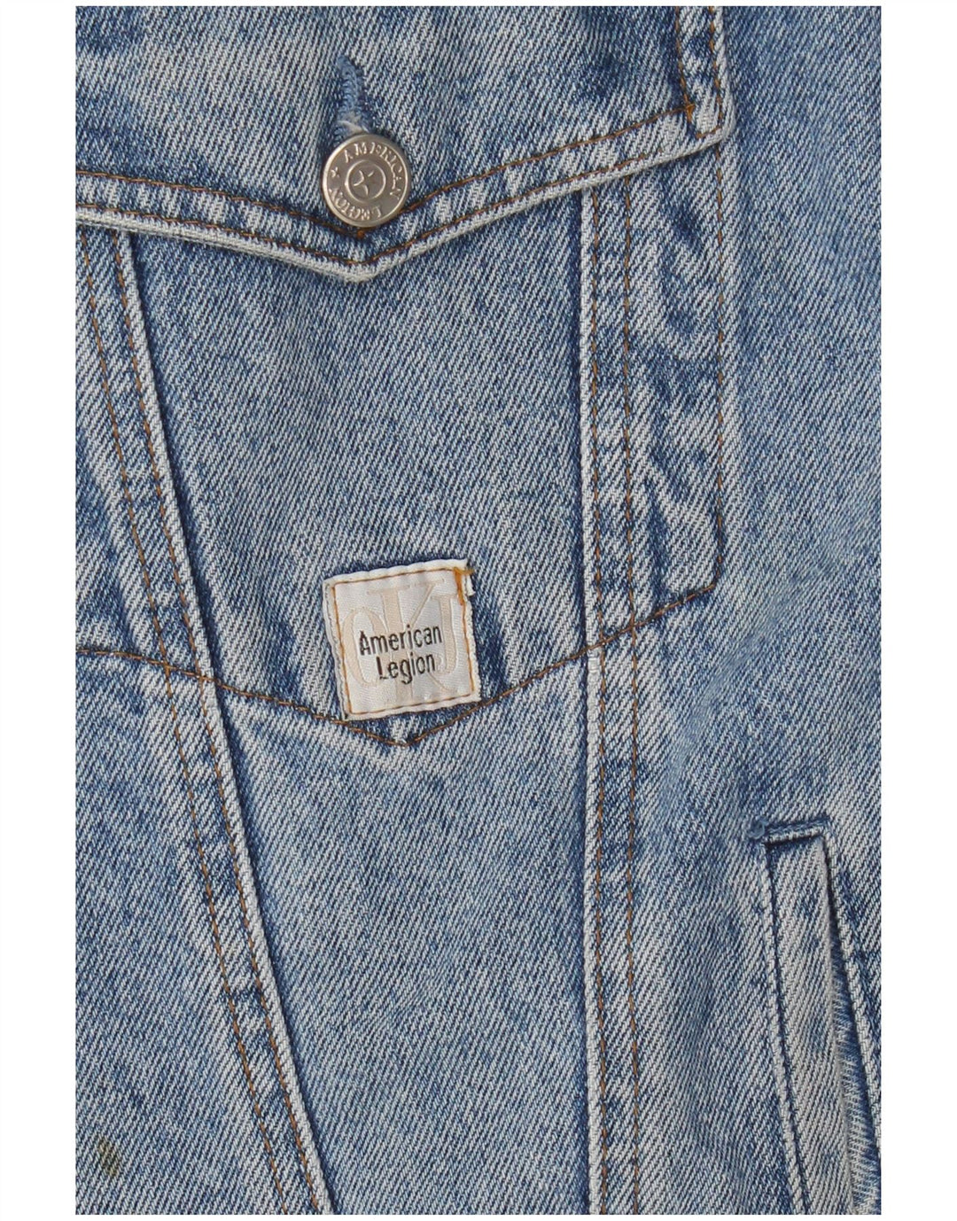 Vintage hombres chaqueta de mezclilla Reino Unido 42 XL azul