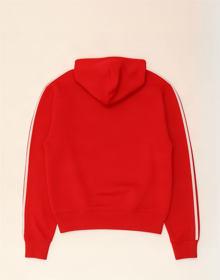 Adidas Hombre Zip Sudadera Con Capucha Suéter Medio Rojo Poliéster