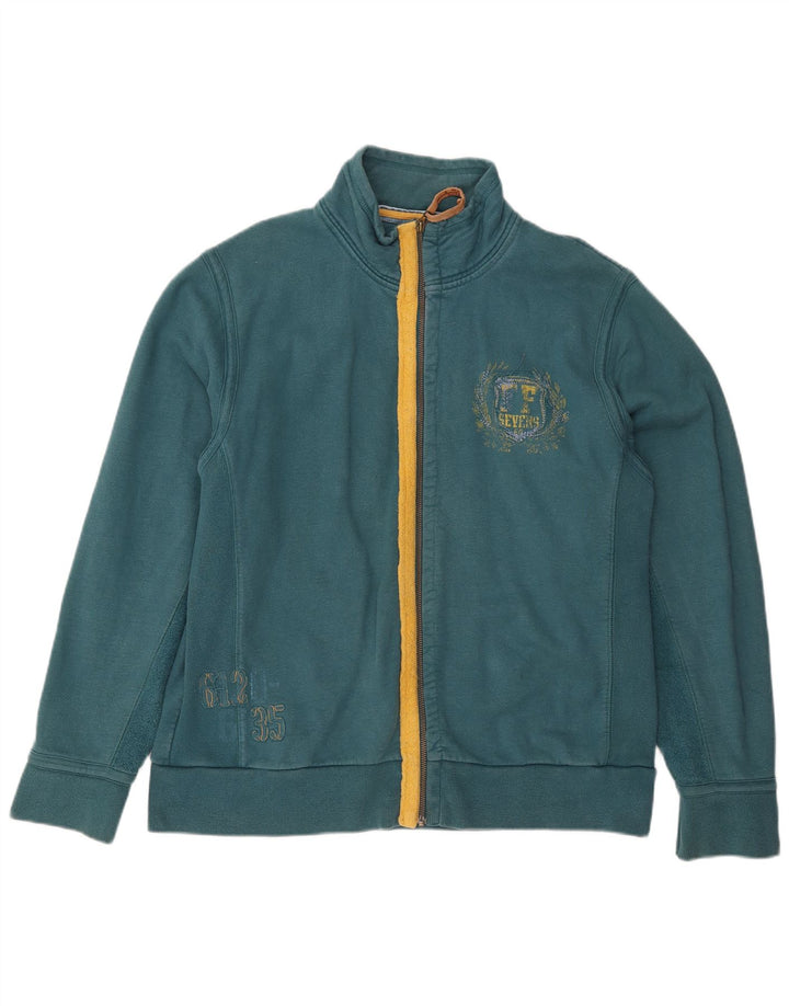 Chaqueta superior de chándal con estampado gráfico de hombre de Fat Face Algodón verde grande