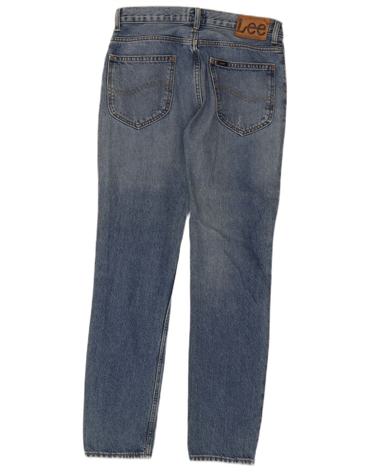 Vaqueros ajustados desgastados Rider para mujer Lee W30 L32 Algodón azul