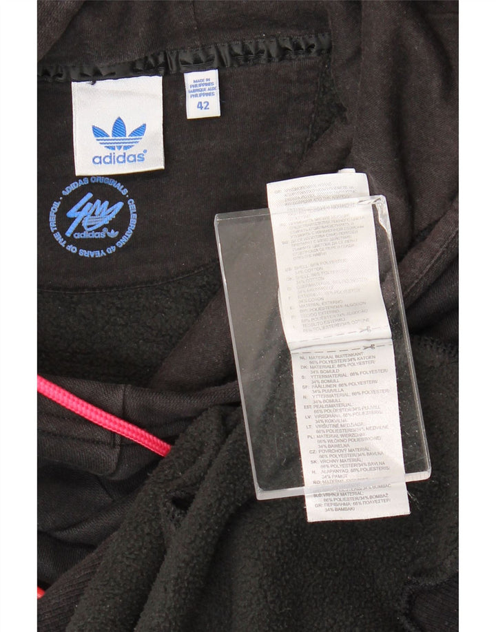 Adidas Mujer Longline Graphic Sudadera con capucha Jersey EU 42 Mediano Negro Poliéster