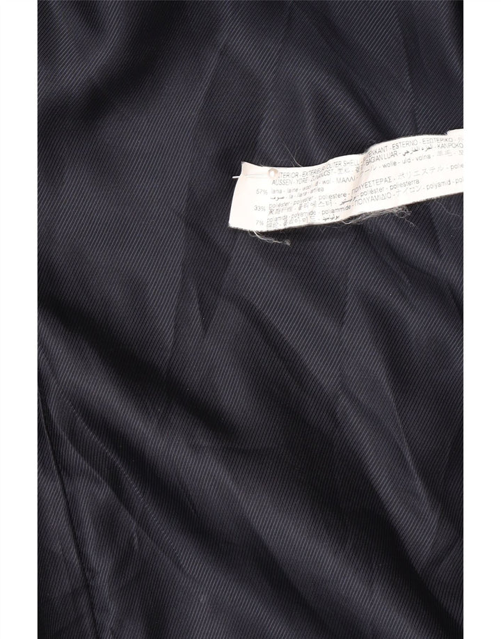 Zara Mujer Abrigo Cruzado UK 46 Grande Lana Azul Marino