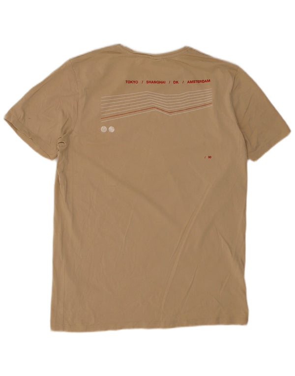Jack & Jones Hombre Camiseta Gráfica Top Small Beige Algodón