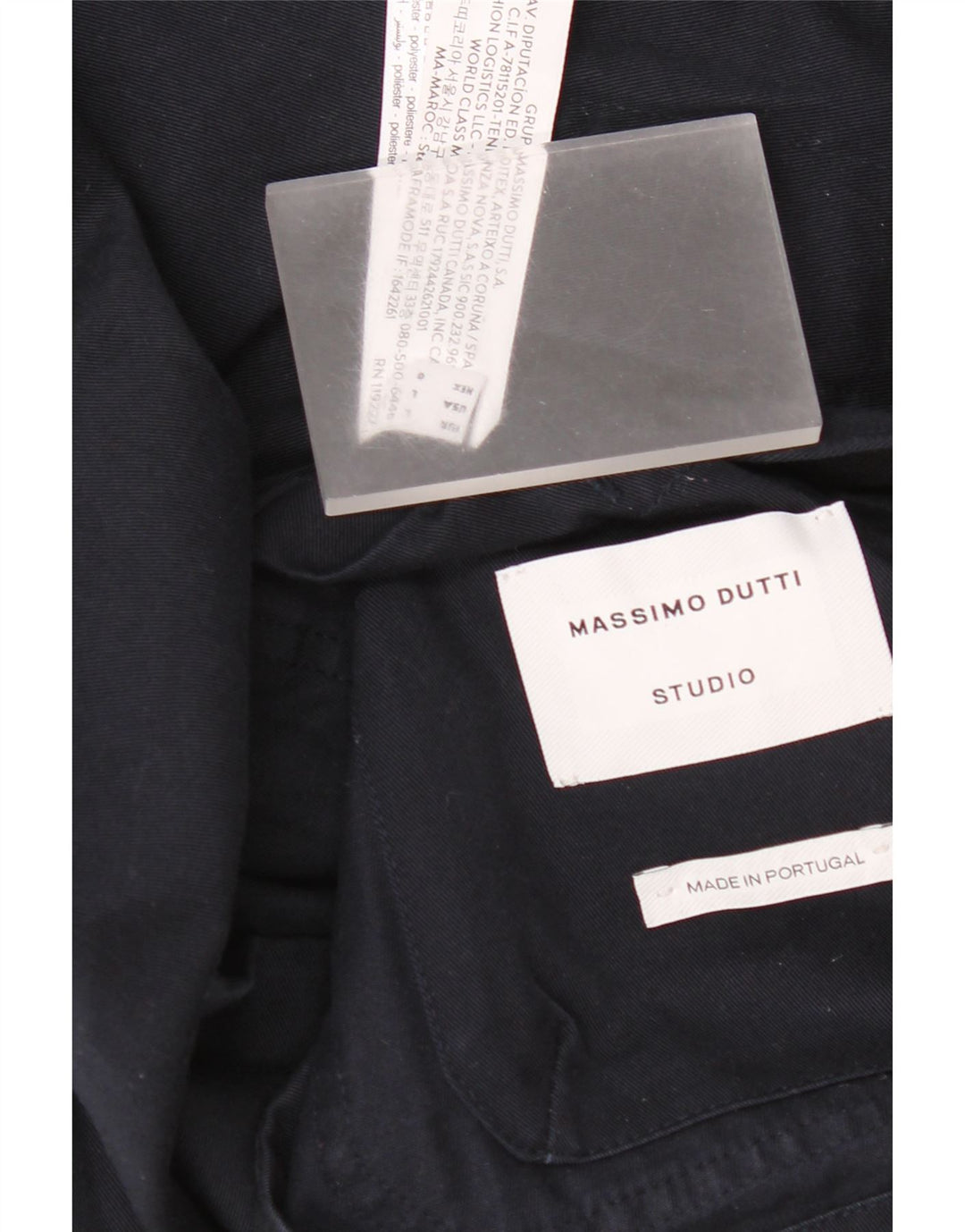 Massimo Dutti Chaqueta utilitaria para hombre UK 40 Large Azul marino Algodón