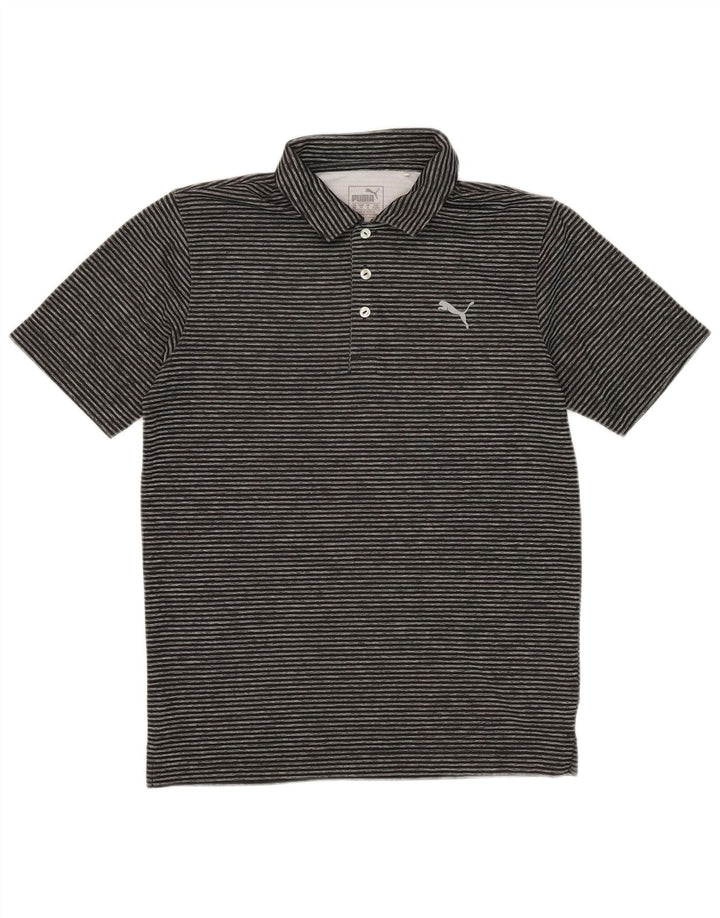 Puma Polo para hombre pequeño de poliéster a rayas negras