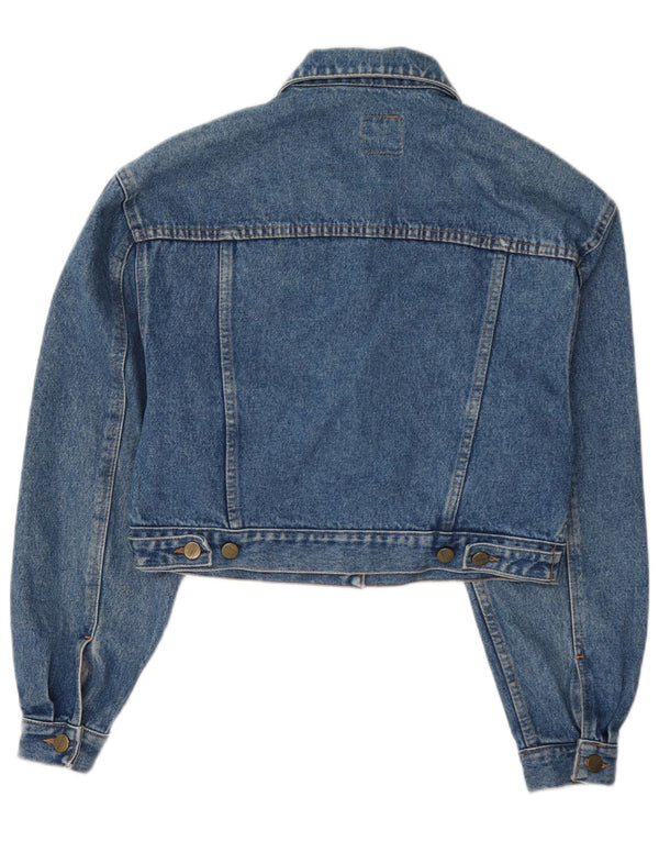 Stefanel Chaqueta vaquera corta para mujer UK 42 Azul medio