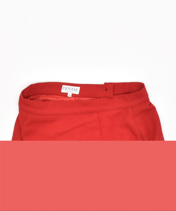 CENTAL Falda lápiz para mujer IT 46 Grande W30 Rojo Vintage