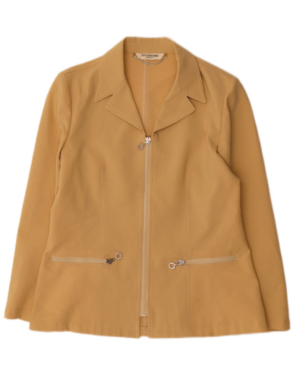 Chaqueta tipo blazer con cremallera completa para mujer Ivy Oxford IT 44 Poliéster beige medio