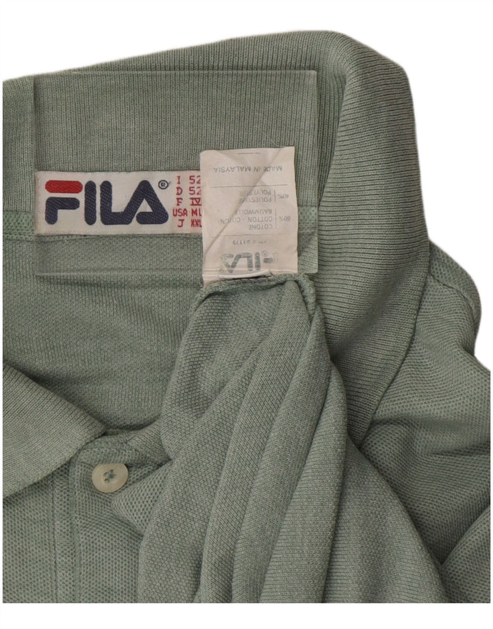 FILA Polo para hombre IT 52 Large Algodón verde
