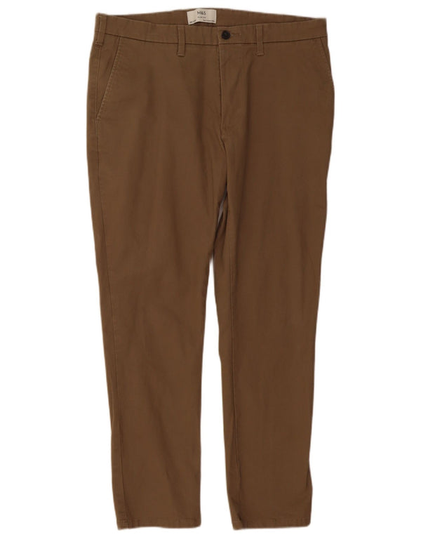Marks & Spencer Pantalones chinos ajustados para hombre W36 L29 Algodón beige