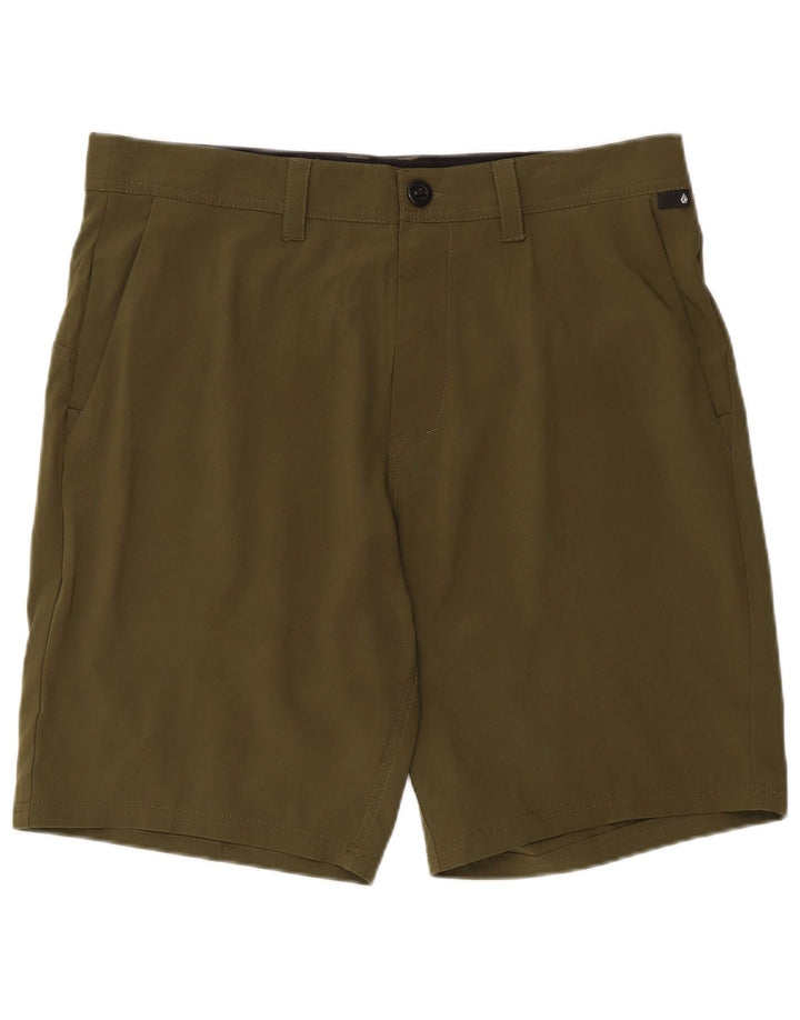 Volcom Pantalones cortos chinos para hombre, tamaño grande, poliéster caqui