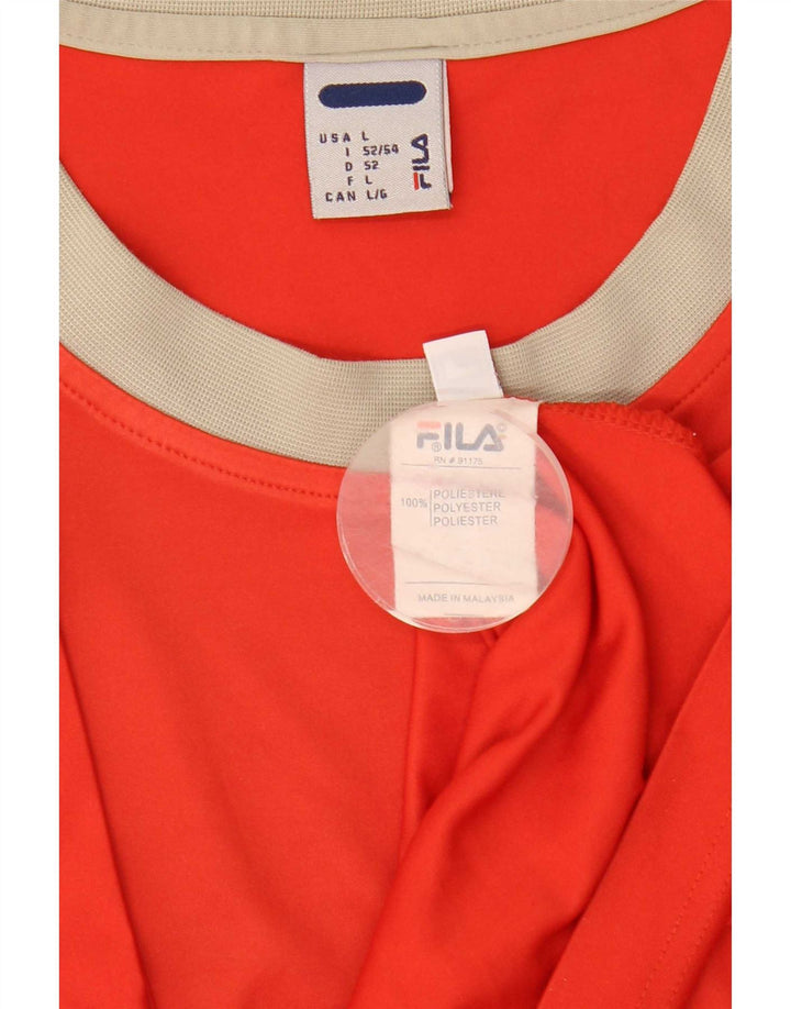 Fila Camiseta para hombre Top IT 52/54 Grande Rojo Colorblock Poliéster