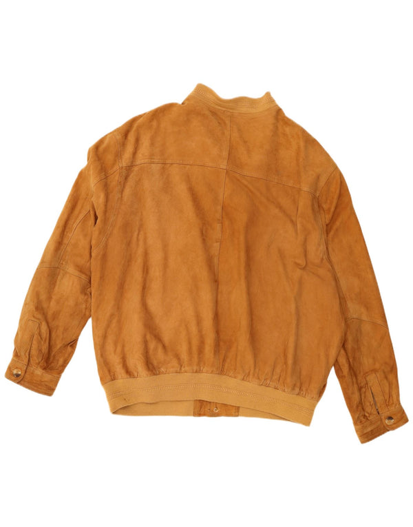 Montes Chaqueta Bomber de Cuero para Hombre UK 42 XL Cuero Marrón