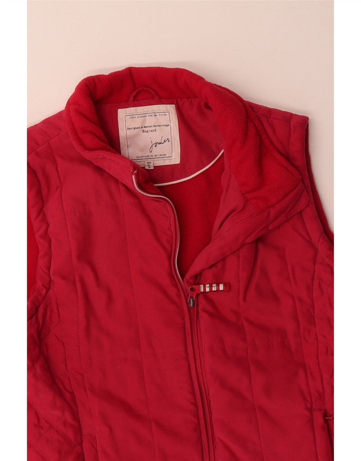 JOULES Womens Quilted Gilet UK 16 Large  Red Polyester