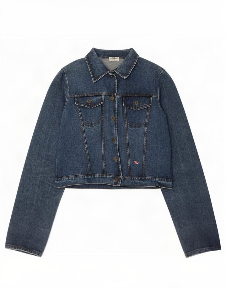Vintage mujer chaqueta de mezclilla Reino Unido 14 azul medio