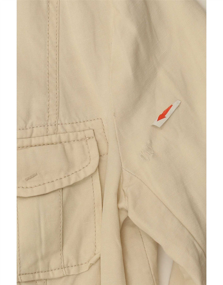 Zara Mujer Chaqueta Utilitaria Reino Unido 12 Algodón Beige Medio