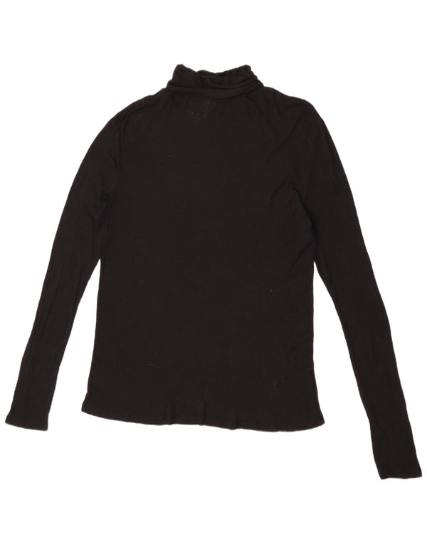 Zara Mujer Top Manga Larga UK 46 Grande Negro