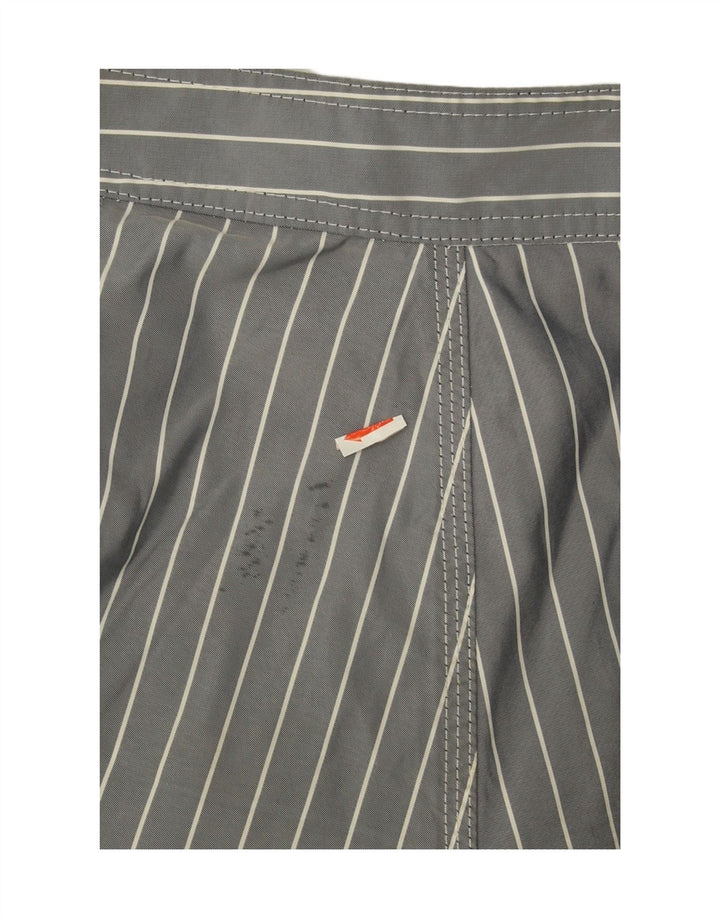 SUNDEK Womens Swimming Shorts UK 14 Large  Grey Pinstripe Polyester