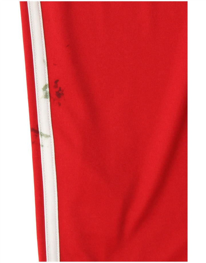 Adidas Hombre Climalite Camiseta Top Pequeño Rojo Colorblock Poliéster