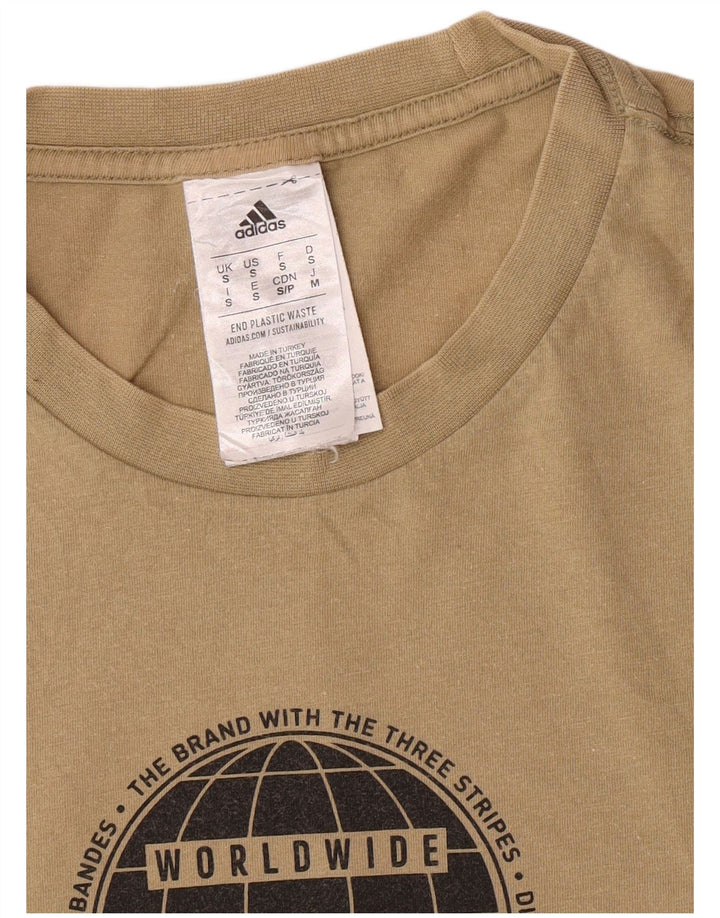Adidas Hombre Regular Graphic Camiseta Top Pequeño Algodón Caqui