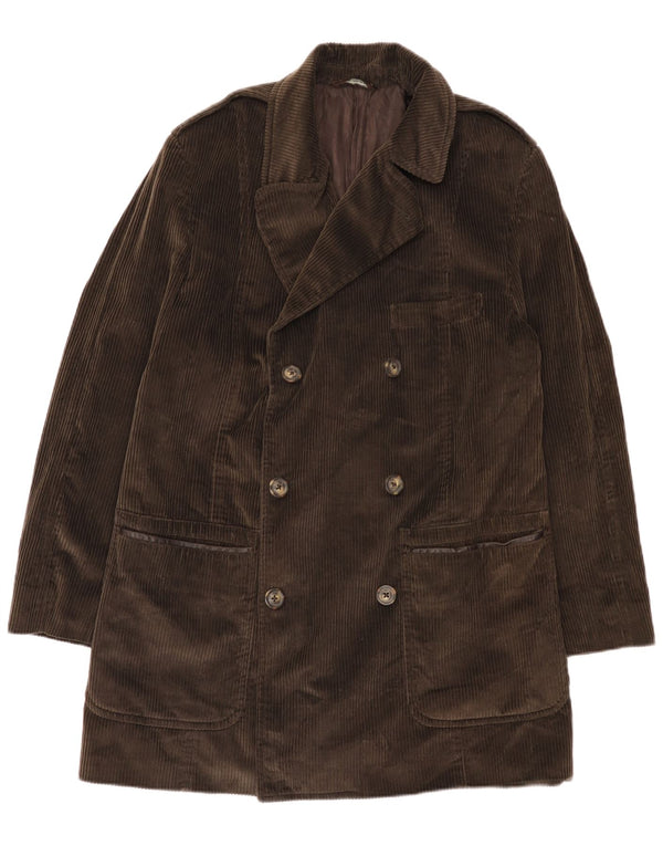 Joseph Abboud Abrigo de pana para hombre UK 40 Grande Algodón marrón