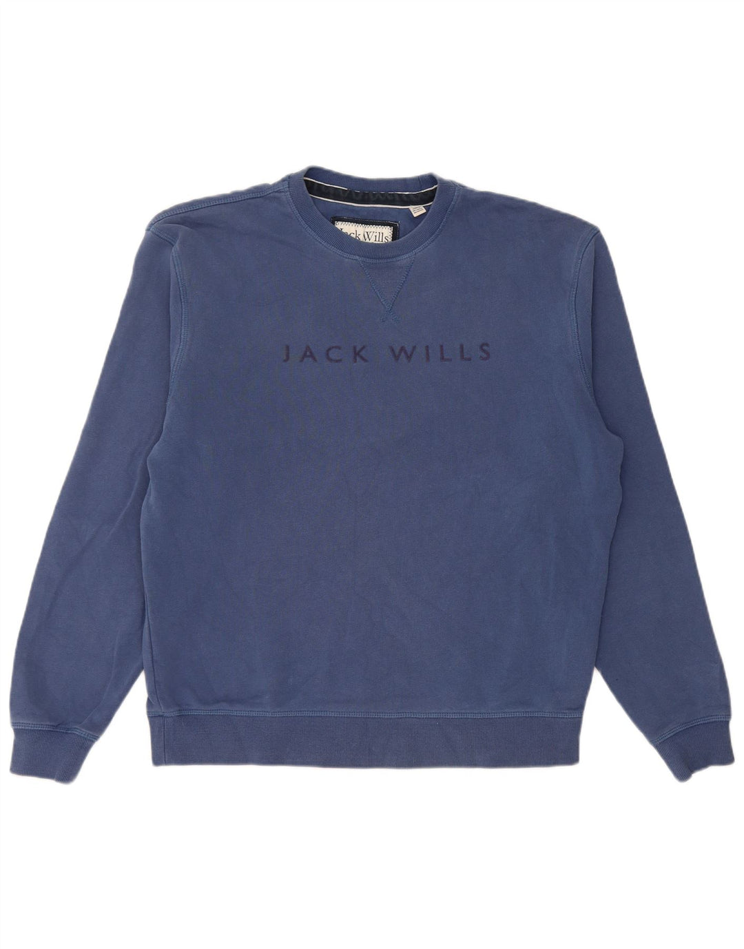 Jack Wills Hombre Sudadera Gráfica Jersey De Algodón Azul Medio