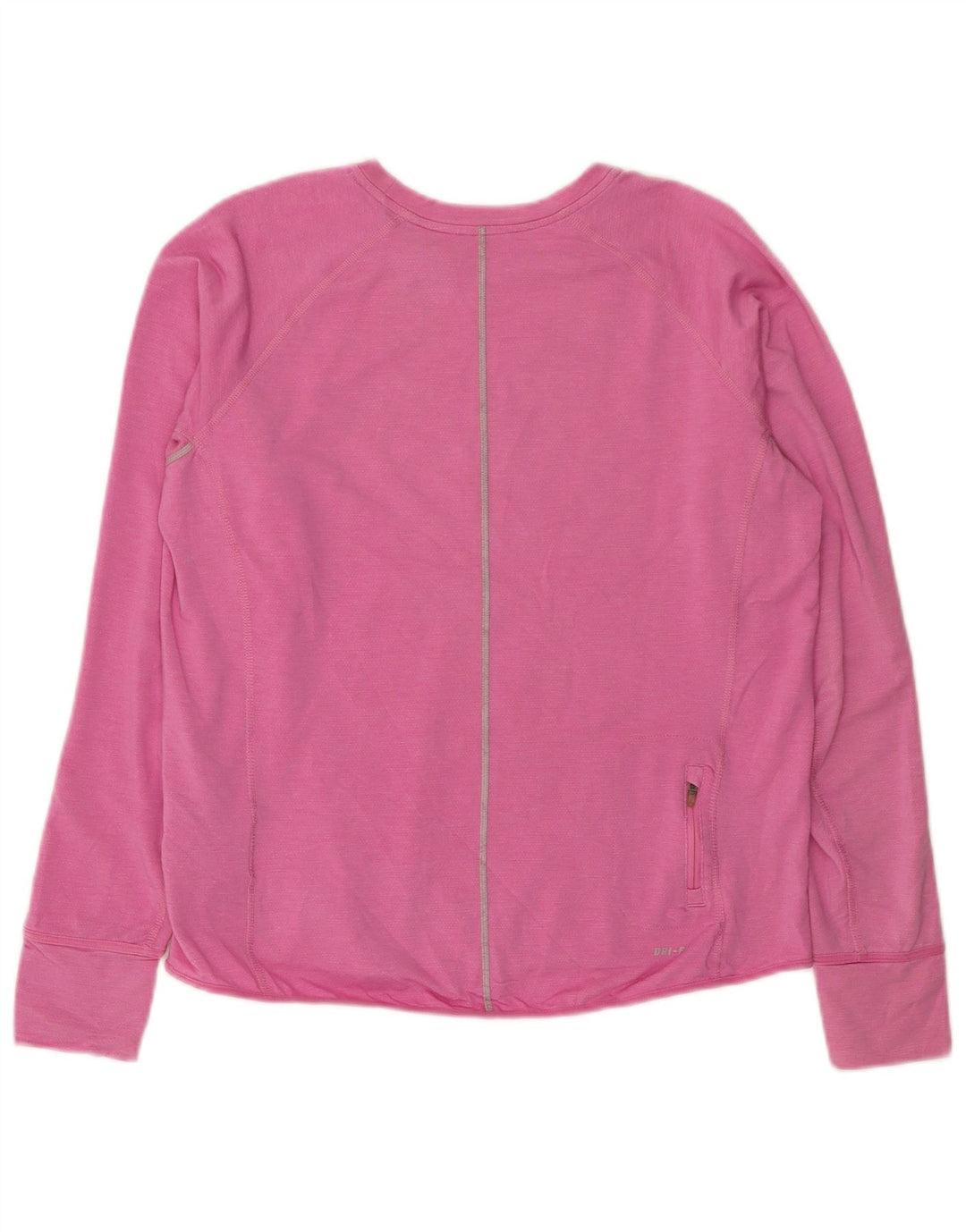 NIKE Mujer Dri Fit Top Manga Larga UK 40 XL Lyocell Rosa