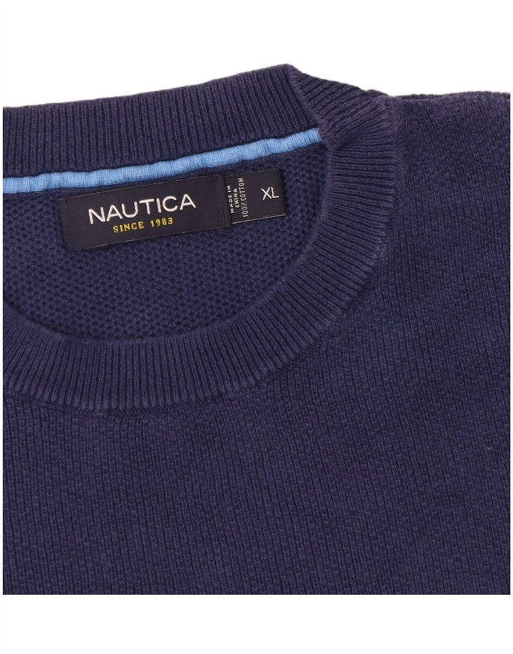 NAUTICA Jersey de Cuello Redondo para Mujer UK 40 XL Algodón Azul Marino