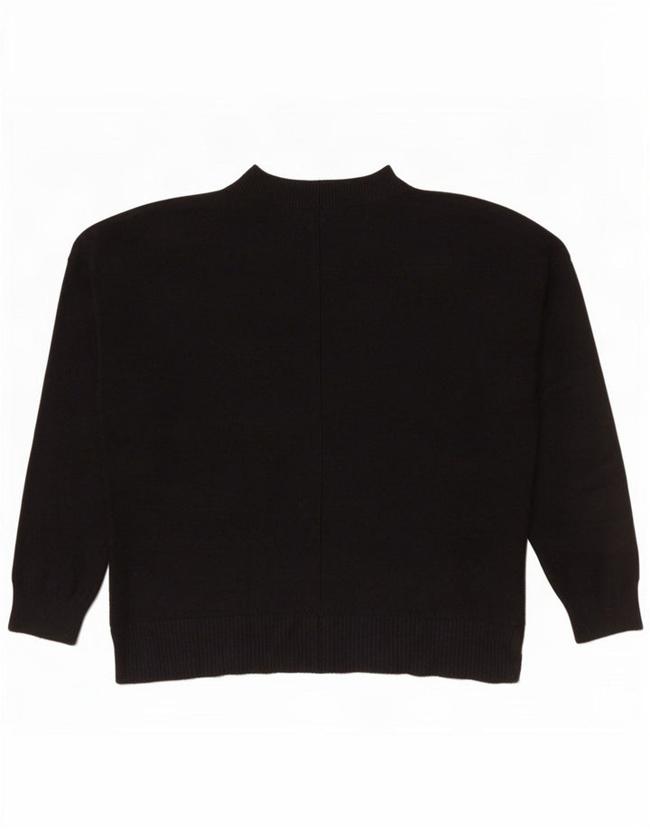 Oasis - Jersey de cuello redondo para mujer, talla 40, talla mediana, viscosa negra
