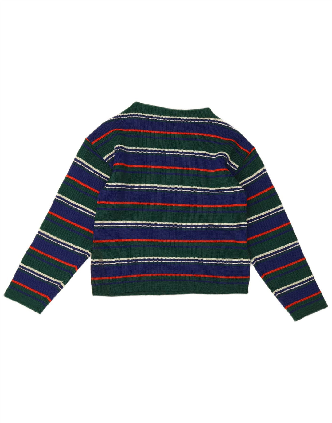 Vintage mujer tortuga cuello jersey suéter IT 42 medio verde rayas