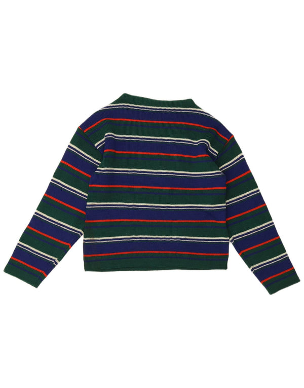 Vintage mujer tortuga cuello jersey suéter IT 42 medio verde rayas
