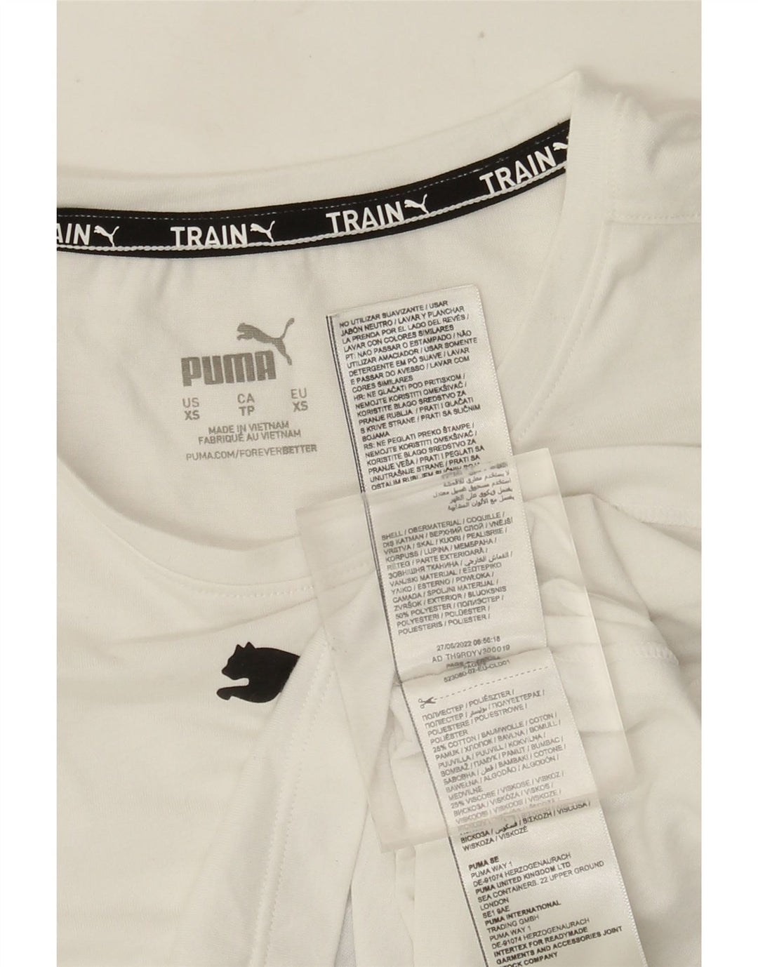 Puma Mujer Crop Graphic Chaleco Top UK 6 XS Poliéster Blanco
