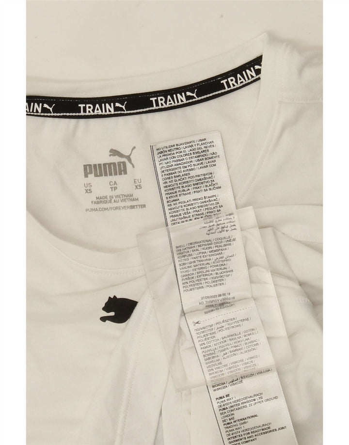 Puma Mujer Crop Graphic Chaleco Top UK 6 XS Poliéster Blanco
