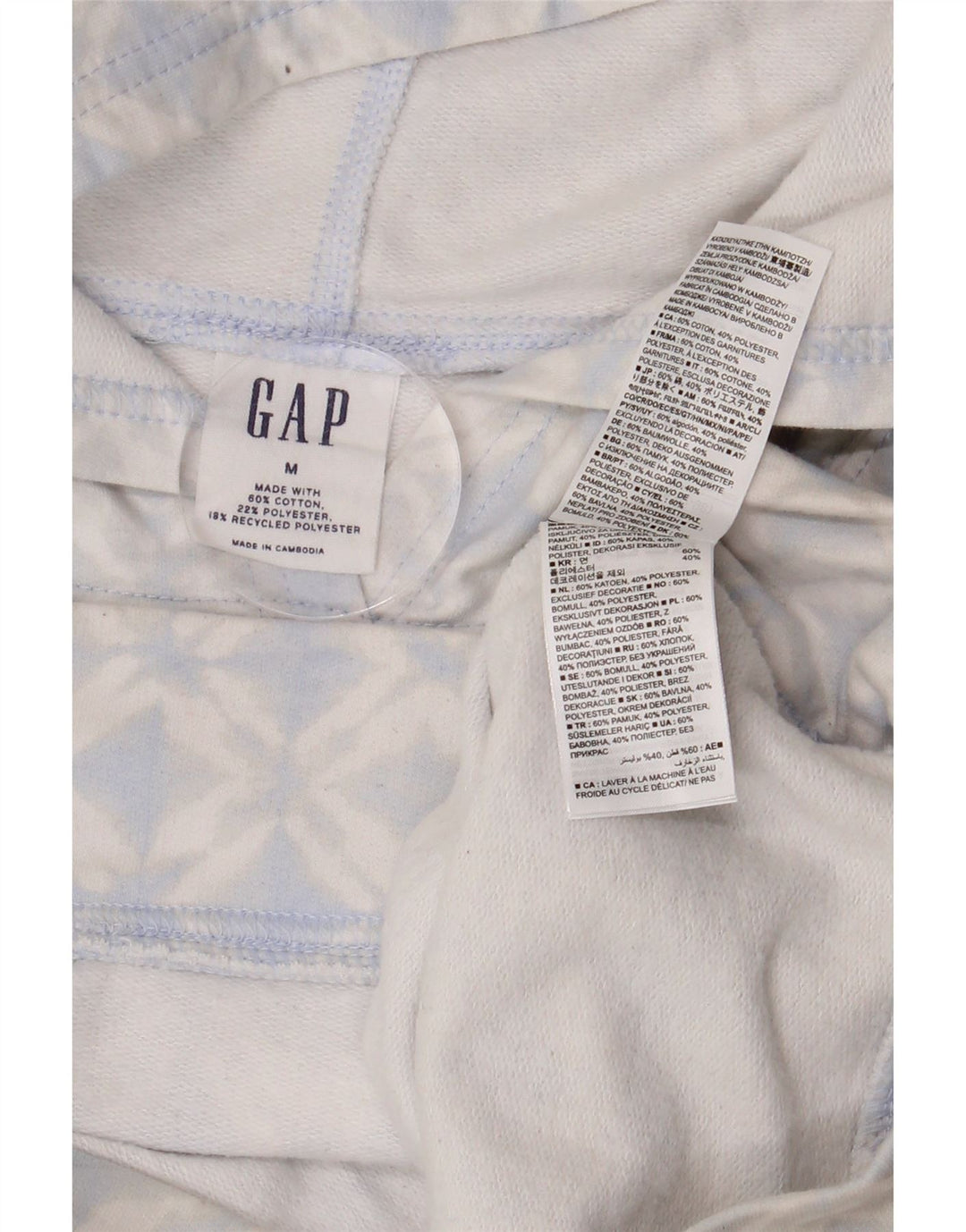 GAP Sudadera con capucha gráfica para mujer UK 44 Algodón geométrico gris medio