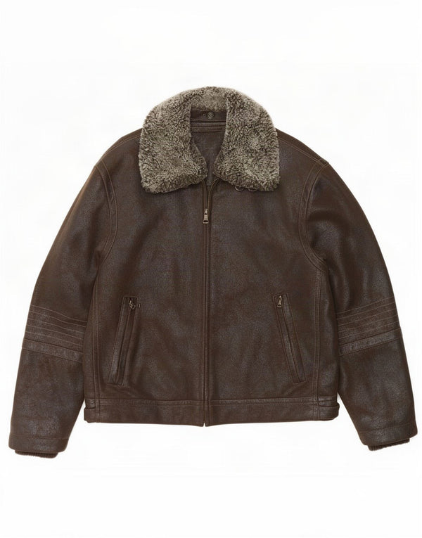 Stones Chaqueta Bomber para Hombre UK 42 XL Marrón Poliéster
