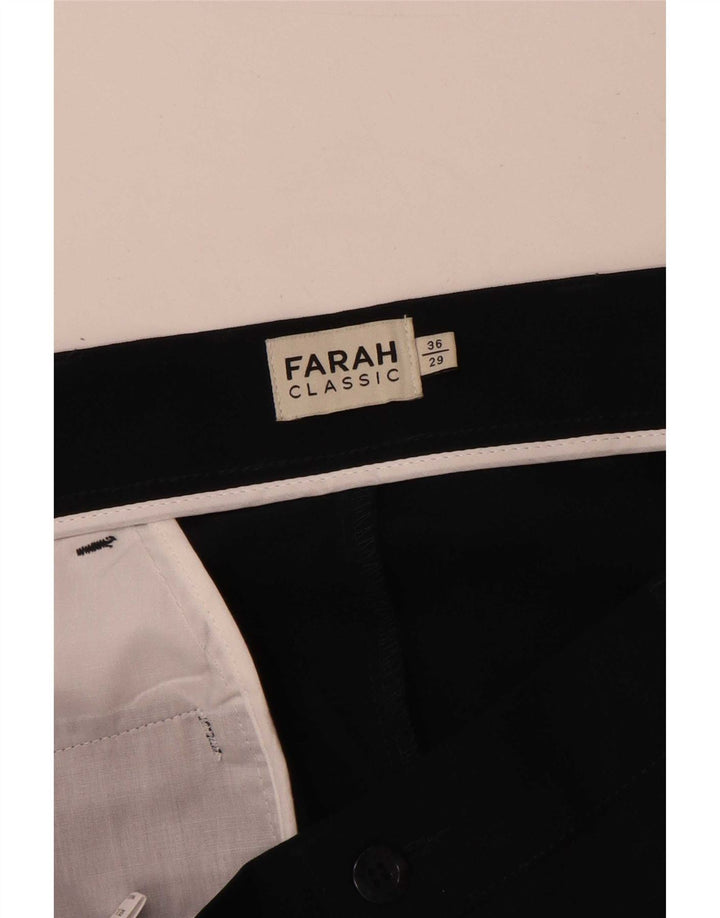 Farah Pantalón chino recto para hombre W36 L29 Poliéster azul marino