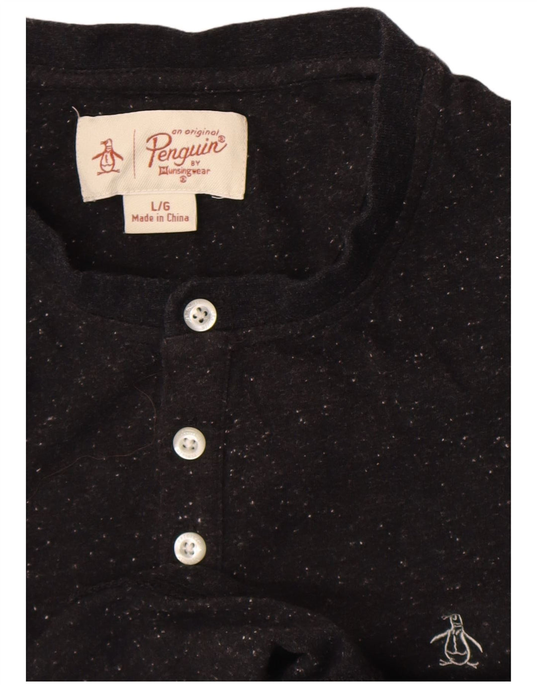 Penguin - Camiseta de manga larga para hombre, talla grande, color negro