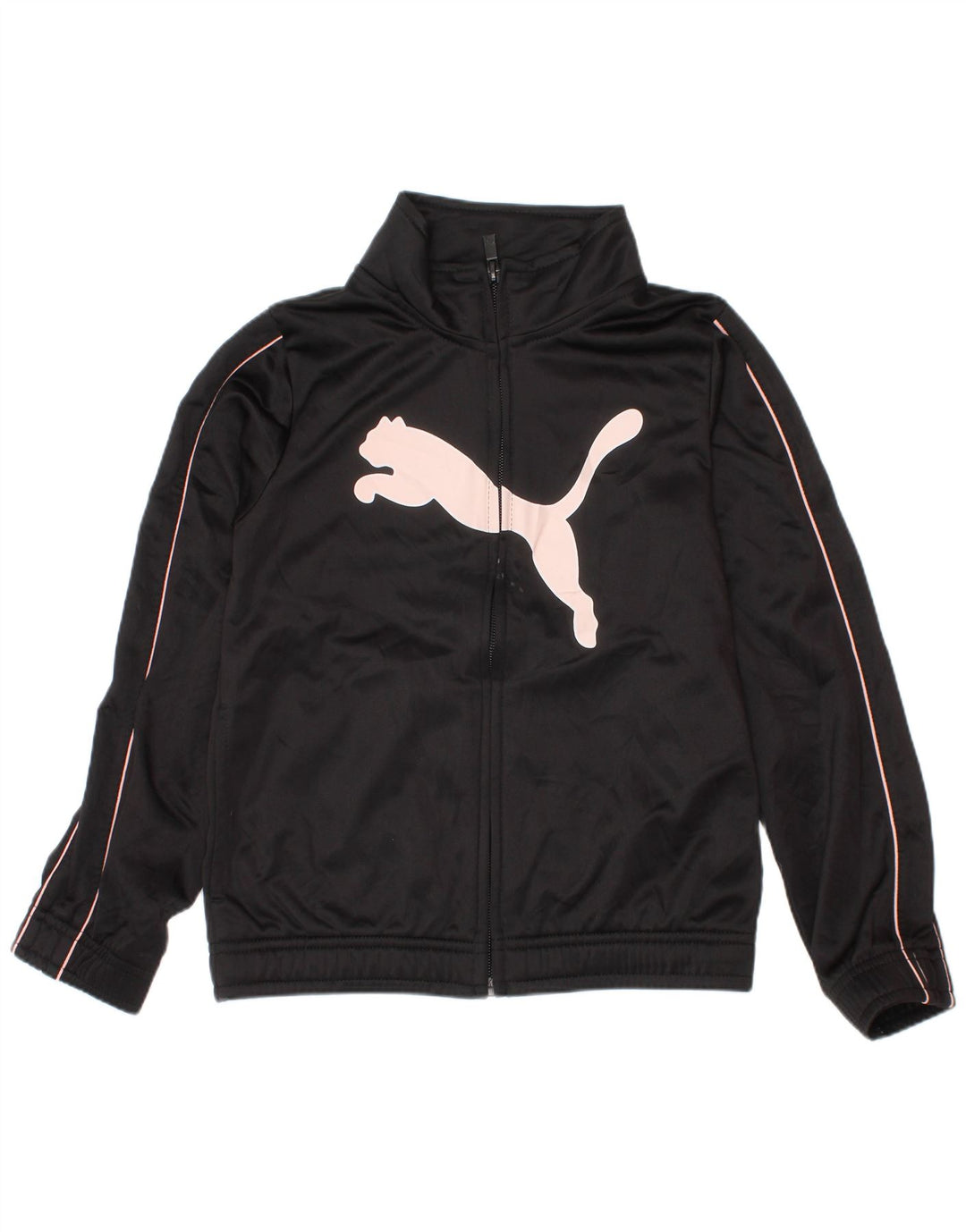 Puma - Chaqueta de chándal gráfica para niña (5-6 años), color negro