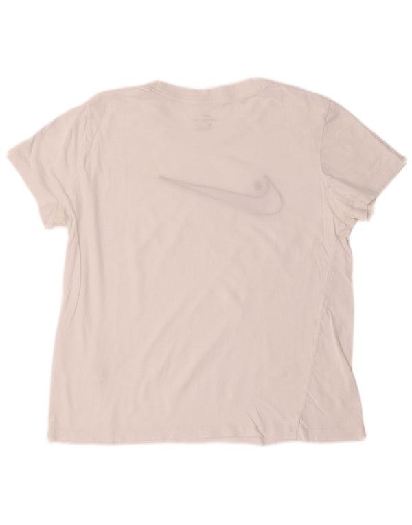 NIKE Womens Graphic T-Shirt Top UK 16 Large White Sports