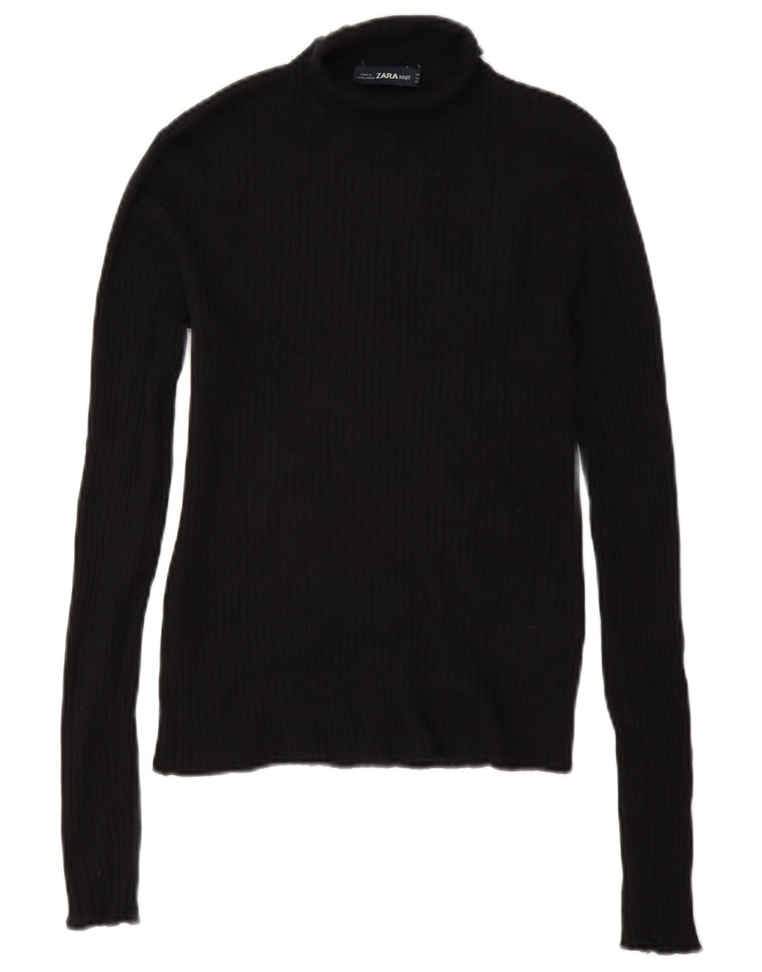 Zara Blusa con cuello vuelto para mujer UK 40 Medium Black