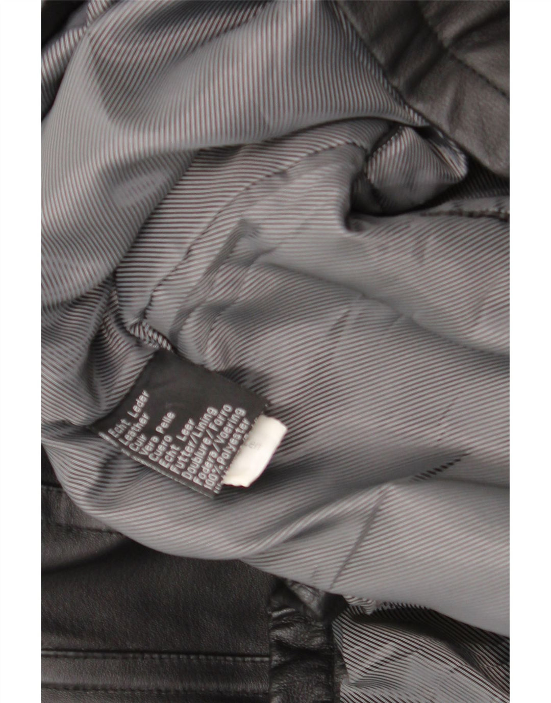 Vintage hombres cuero abrigo Reino Unido 44 2XL negro