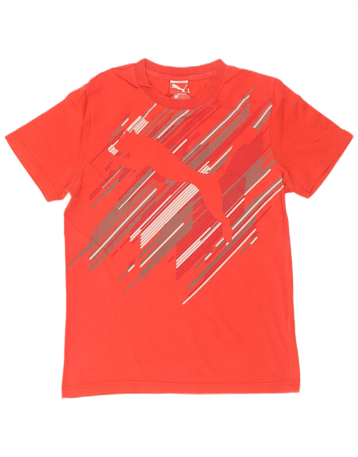 Puma - Camiseta gráfica para hombre, talla pequeña, color rojo a rayas