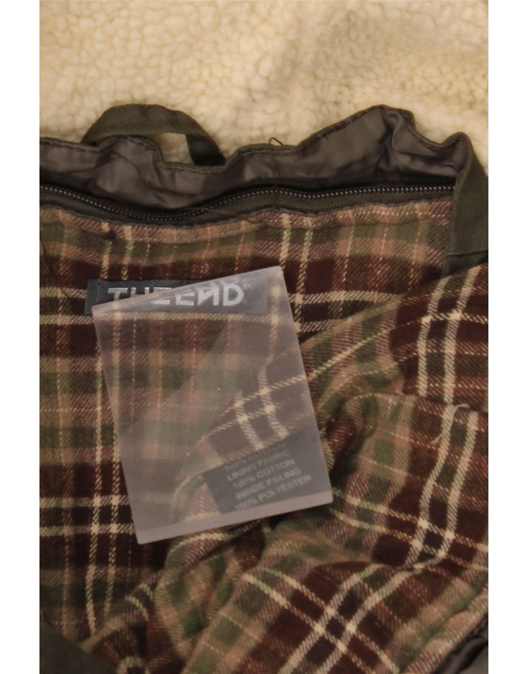 VINTAGE Chaqueta Parka con capucha para hombre Reino Unido 40 Algodón caqui grande