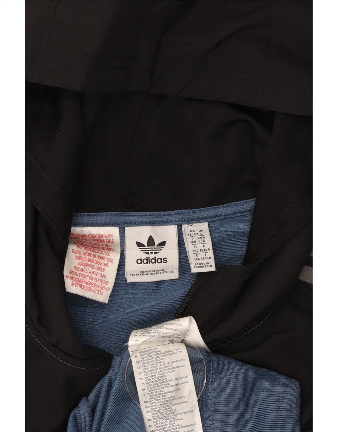 Adidas - Chaqueta de chándal para niño, 13-14 años, color azul, poliéster