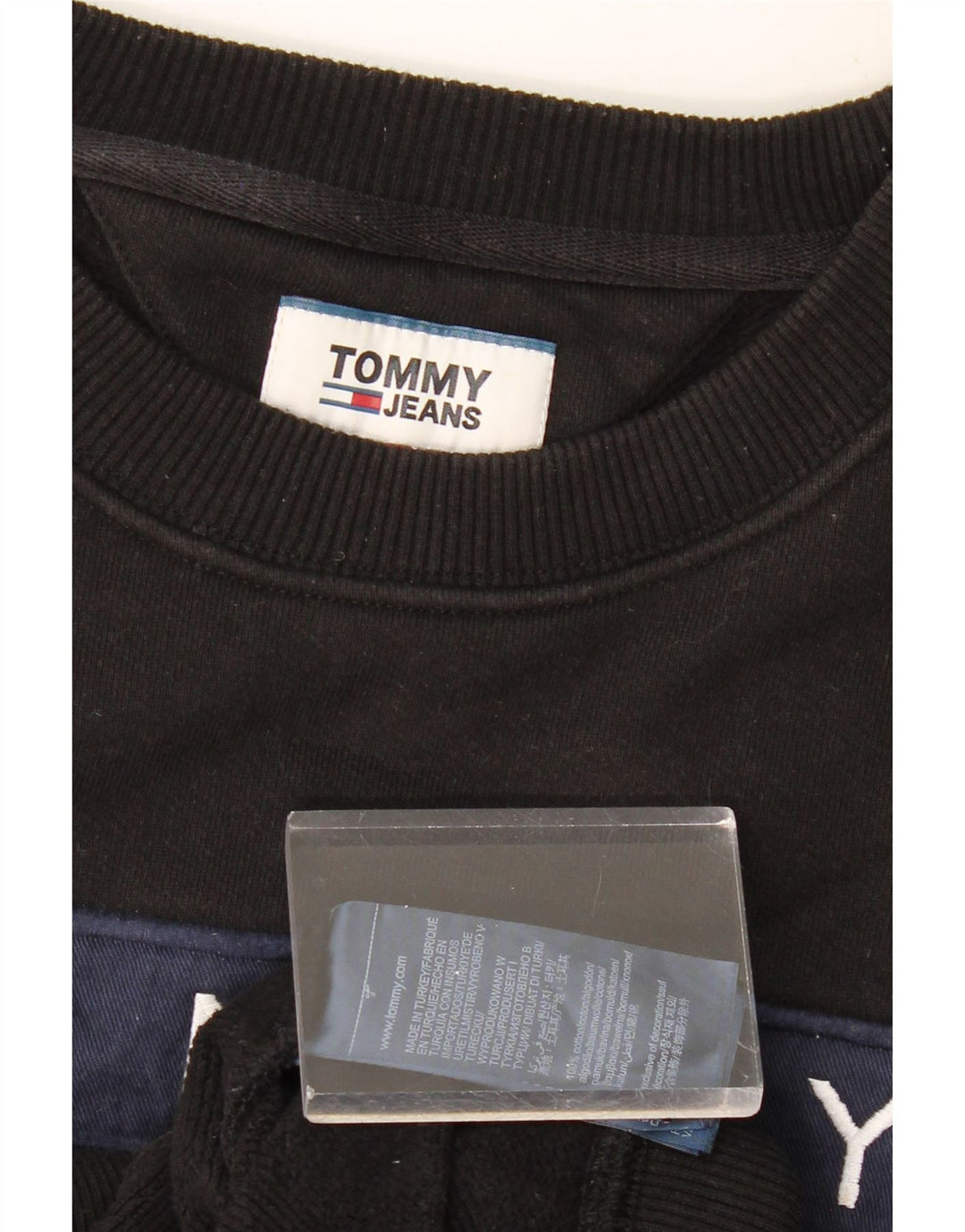 TOMMY HILFIGER Sudadera gráfica para hombre Jumper Large Black Cotton